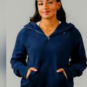 Zyia NAVY Retreat 3/4 Zip Hoodie-small
